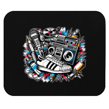 Discover AI 1980s Hip Hop Collage Mouse Pads