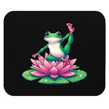 Discover Frog Yoga Meditation on Water Lily Mouse Pads