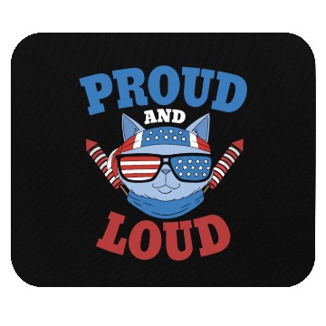 Discover Proud and Loud 4th of July Cat Mouse Pads