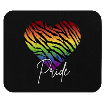 Discover LGBTQ+Pride Rainbow heart-pattern tiger leather Mouse Pads