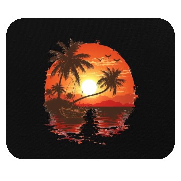 Discover Tropical Sunset Retreat With Palm Trees Mouse Pads