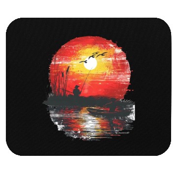 Discover Sunset Fishing Serenity Scene Mouse Pads