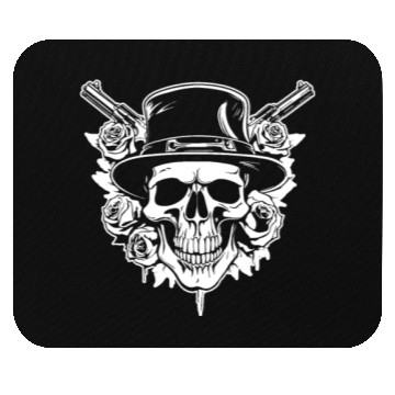 Discover Skeleton Roses Guitar Guns Skull Roses Mouse Pads