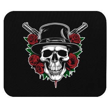 Discover Skeleton Roses Guitar Guns Skull Roses Mouse Pads