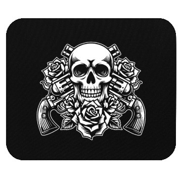 Discover Skeleton Roses Guitar Guns Skull Roses Mouse Pads