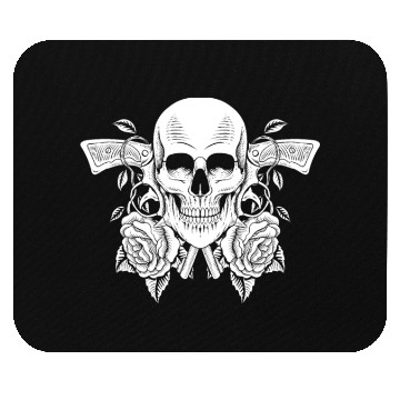 Discover Skeleton Roses Guitar Guns Skull Roses Mouse Pads