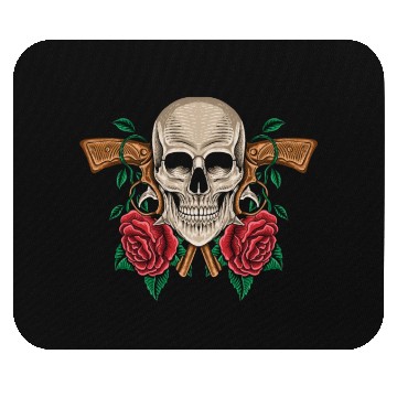 Discover Skeleton Roses Guitar Guns Skull Roses Mouse Pads