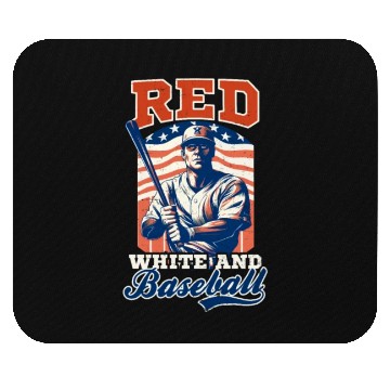 Discover 4th Of July Baseball Red White Baseball Mouse Pads