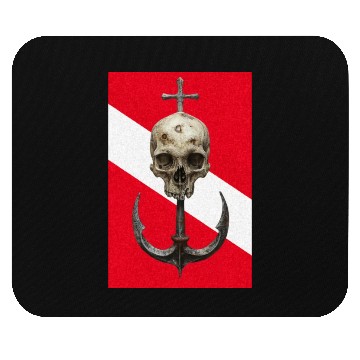 Discover Skull and Anchor on Diving Flag Mouse Pads