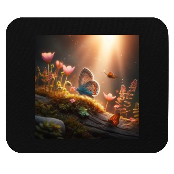 Discover butterfly on tree Mouse Pads