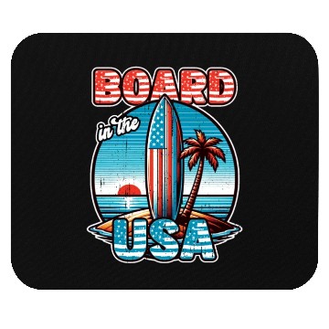 Discover Board in the USA Patriotic Summer Surfboard Mouse Pads