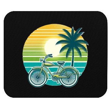 Discover Retro Bike and Palm Tree Mouse Pads