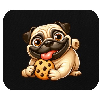 Discover Pug with Cookie Sweet Dessert Mouse Pads