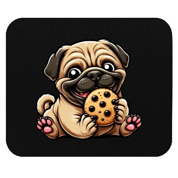 Discover Pug Cookie Sweet Dessert Biscuit Mouse Pads