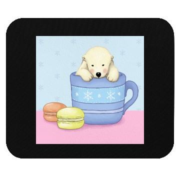 Discover Cute Polar Bear Illustration (Color) Mouse Pads