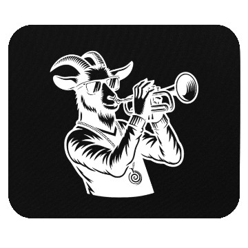 Discover Goat Trumpeter Silhouette Mouse Pads