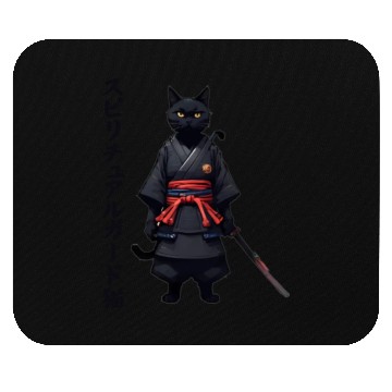 Discover Black cat samurai Mouse Pads