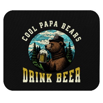 Discover Cool Papa Bears Drink Beer Mouse Pads