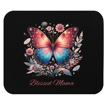 Discover Floral Butterfly Blessed Mama Mouse Pads