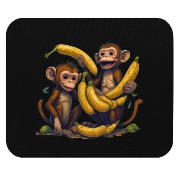 Discover monkey play with banana Mouse Pads