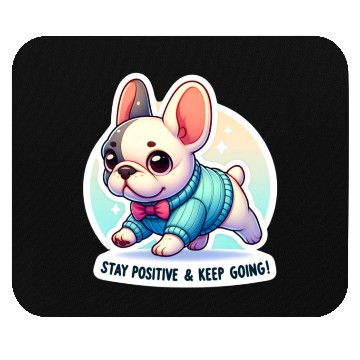 Discover Stay Positive French Bulldog Motivational Words Mouse Pads
