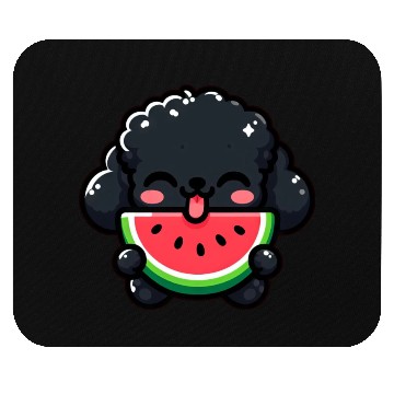 Discover Summery Poodle with Watermelon Mouse Pads