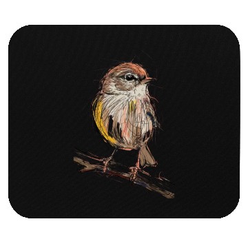 Discover Whimsical Nature little green Bird Mouse Pads