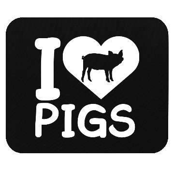 Discover I Love Pigs pig heart piggy piglet Silhouette Mouse Pads