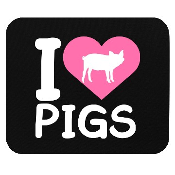 Discover I Love Pigs pig heart piggy piglet silhouette Mouse Pads