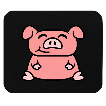 Discover Little cute piggy sit pig piglet fat chubby animal Mouse Pads