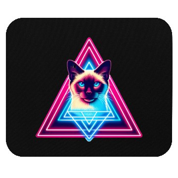 Discover Siamese cat in the 80s style triangle Mouse Pads