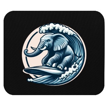Discover Surfing elephant Mouse Pads