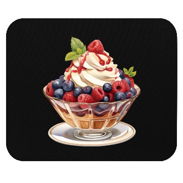 Discover Fruity Raspberries and Blueberries Parfait Sundae Mouse Pads