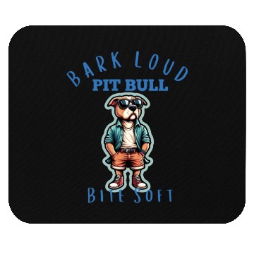 Discover "Bark Loud, Bite Soft" Pit Bull Sticker Mouse Pads
