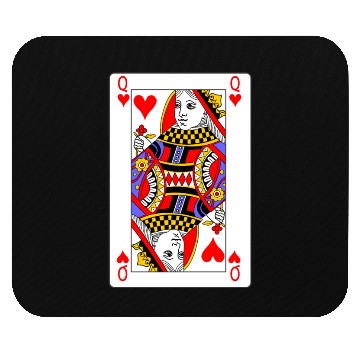 Discover Queen of Hearts Playing Card Mouse Pads