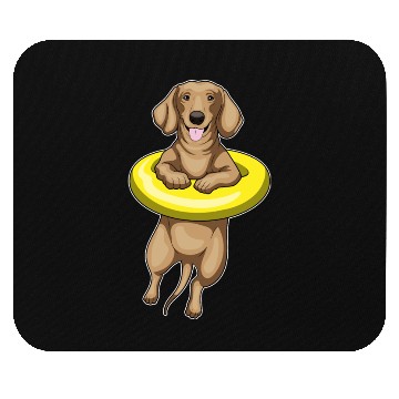 Discover Dachshund Swimming Swim ring Mouse Pads