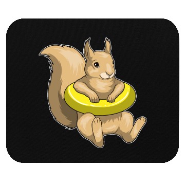 Discover Squirrel Swimming Swim ring Mouse Pads