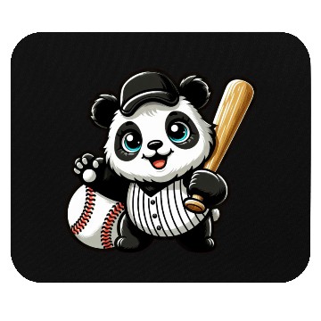Discover Panda Baseball Player in Action Mouse Pads