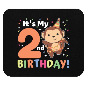 Discover Monkey 2nd Birthday Kids Two Years Old Mouse Pads