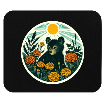 Discover Black Bear Mouse Pads