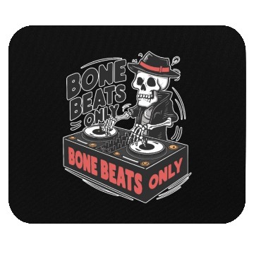 Discover Bone Beats Only Vintage Skeleton DJ Mixing Music Mouse Pads