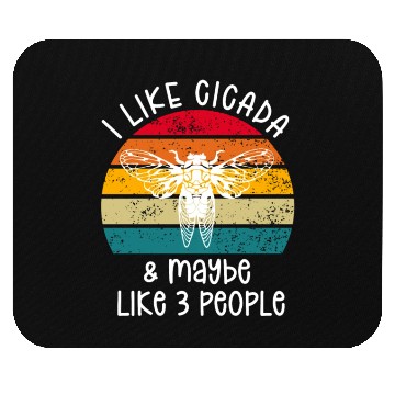 Discover I Like Cicada & Maybe Like 3 People, Retro Sunset Mouse Pads