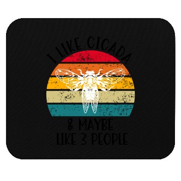Discover I Like Cicada & Maybe Like 3 People, Retro Sunset Mouse Pads