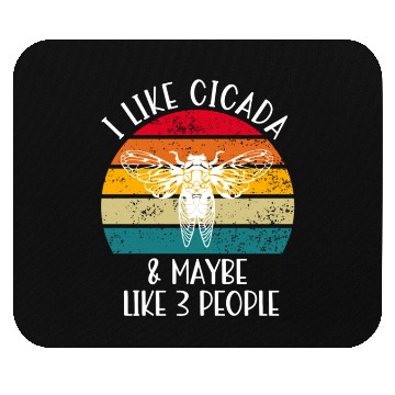 Discover I Like Cicada & Maybe Like 3 People, Retro Sunset Mouse Pads
