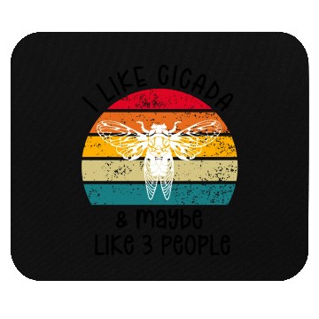 Discover I Like Cicada & Maybe Like 3 People, Retro Sunset Mouse Pads