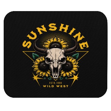 Discover Skull Bull Sunflower Mouse Pads