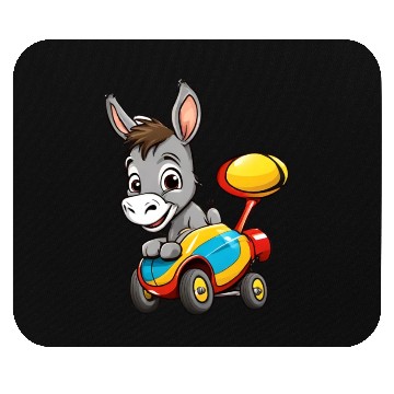 Discover Speedy Donkey Auto Racing Design: Cute Racing Mouse Pads