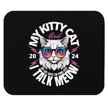Discover White Cat Mouse Pads