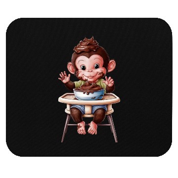 Discover Little Pudding Monkey In High Chair Mouse Pads