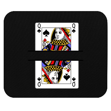 Discover Playing card queen of spades with banner space Mouse Pads